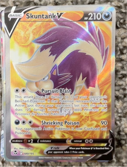 2022 Pokémon Sword & Shield Silver Tempest #180 Skuntank V — front