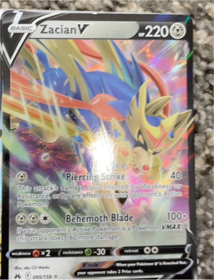 2023 Pokémon TCG Crown Zenith #095 Zacian V — front
