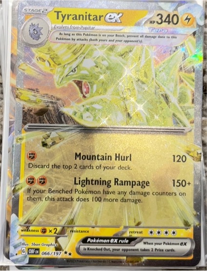 2023 Pokémon SV03 Obsidian Flames #066 Tyranitar EX — front