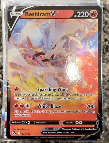 2022 Pokémon TCG Silver Tempest #024 Reshiram V — front