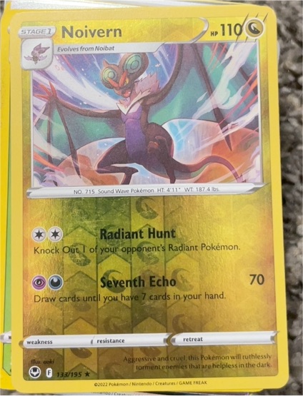 2022 Pokémon Sword & Shield Silver Tempest #133 Noivern — front