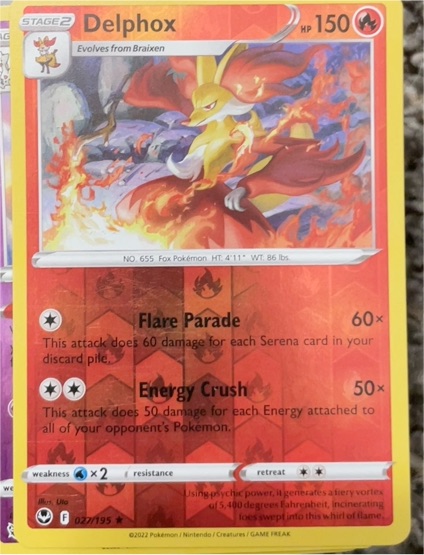 2022 Pokémon Sword & Shield Silver Tempest #027 Delphox — front