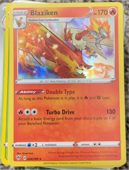 2020 Pokémon Darkness Ablaze #024 Blaziken — front