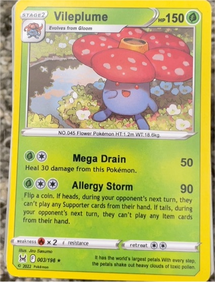 2022 Pokémon Lost Origin #003 Vileplume — front