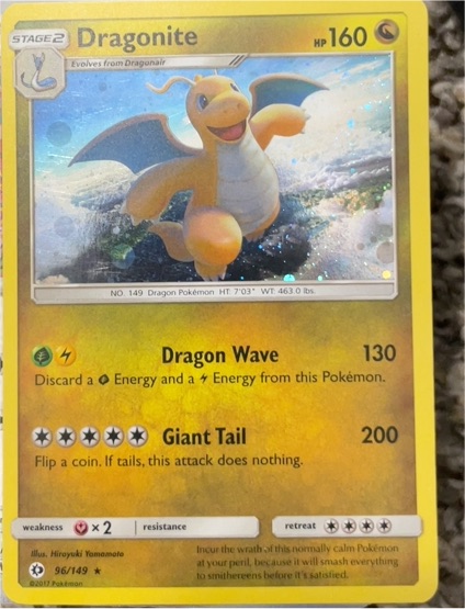 2017 Pokémon TCG Sun & Moon #96 Dragonite — front