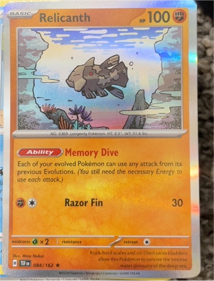 2024 Pokemon Scarlet & Violet Temporal Forces #084 Relicanth — front
