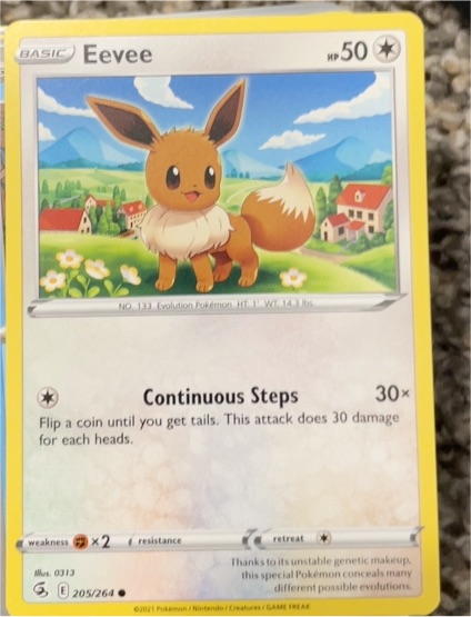 2021 Pokémon Fusion Strike #205 Eevee — front