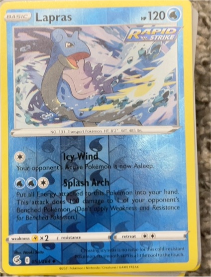 2021 Pokémon Fusion Strike #54 Lapras — front