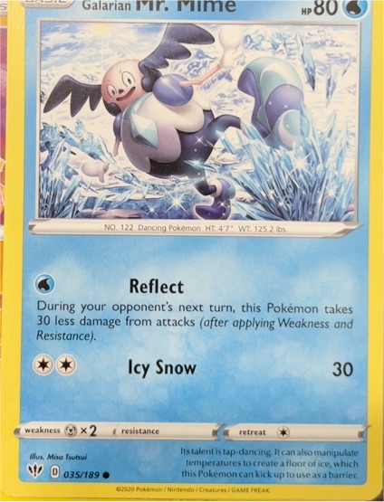 2020 Pokémon Darkness Ablaze #035 Galarian Mr. Mime — front