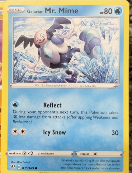 2020 Pokémon Darkness Ablaze #035 Galarian Mr. Mime — front