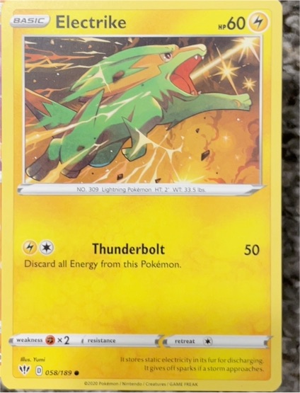 2020 Pokémon Darkness Ablaze #058 Electrike — front