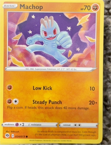 2020 Pokemon Champion's Path #24 Machop — front