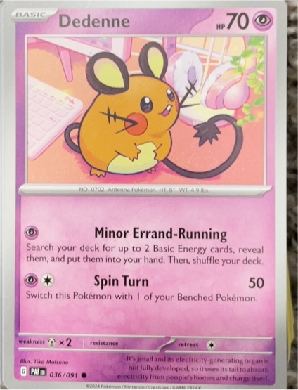 2024 Pokémon Paldean Fates #036 Dedenne — front
