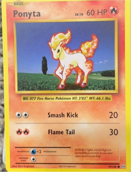 2016 Pokémon XY Evolutions #19 Ponyta — front
