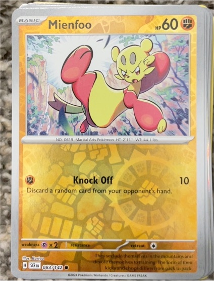 2024 Pokémon Stellar Crown #083 Mienfoo — front