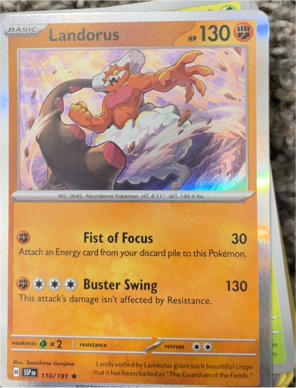 2024 Pokémon TCG Scarlet & Violet Surging Sparks #110 Landorus — front