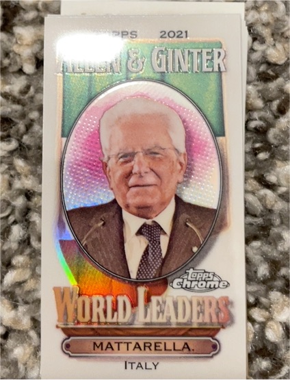 2021 Topps Allen & Ginter Chrome Mini World Leaders #MWL-11 Sergio Mattarella — front