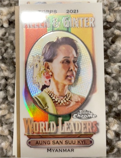 2021 Topps Allen & Ginter Chrome Mini World Leaders #MWL-24 Aung San Suu Kyi — front