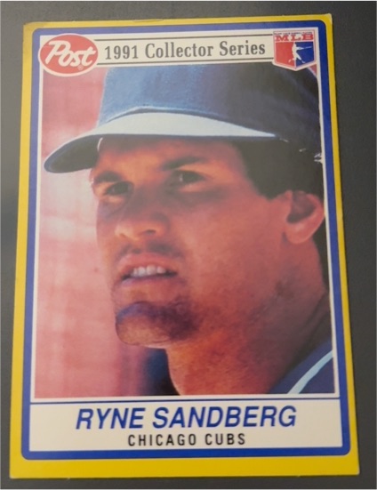 1991 Post Cereal #16 Ryne Sandberg Chicago Cubs — front