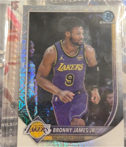 2025-26 Bowman Chrome #BCV-122 Bronny James Jr. Chrome Mojo Refractor Lakers — front