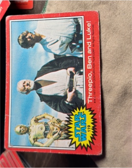 1977 Topps Star Wars #119 Threepio, Ben and Luke! — front