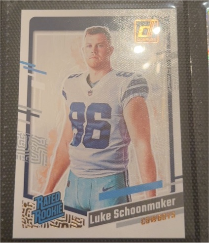 2023 Panini Donruss #18 Luke Schoonmaker Rated Rookie Canvas Portrait Dallas Cowboys — front