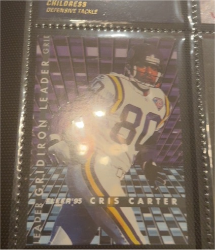 1995 Fleer Gridiron Leaders #1 Cris Carter — front