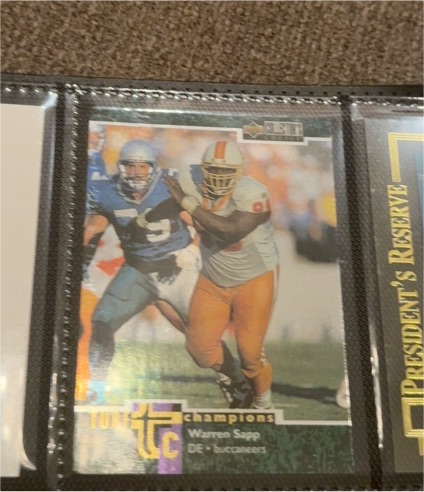 1997 Upper Deck Collector's Choice Turf Champions #TC16 Warren Sapp — front