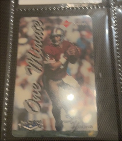 1995 Classic Assets One Minute Steve Young Phone Card — front