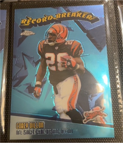 2003 Topps Chrome Record Breakers #RB6 Corey Dillon — front