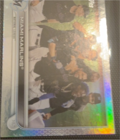 2025 Topps Series 1 #340 Miami Marlins Team Card Rainbow Foil — front
