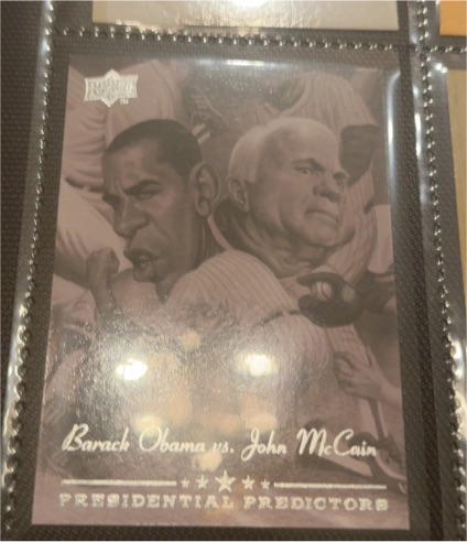 2008 Upper Deck Presidential Predictors #PP-13 Barack Obama vs. John McCain — front