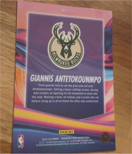 2023-24 Panini Premium Stock Basketball #12 Giannis Antetokounmpo — front