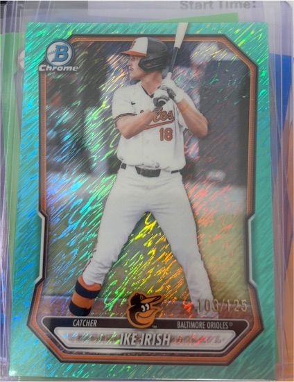 2026 Bowman Chrome #BCP-68 Ike Irish Reptilian Refractor Baltimore Orioles — front