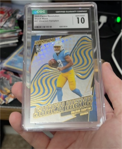 2025 Panini Revolution #37 Omarion Hampton Shock Wave — front