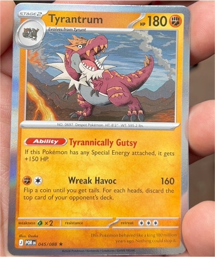 2016 Pokémon Perfect Order #045 Tyrantrum — front