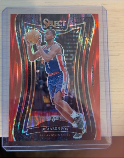 2024-25 Panini Select #150 De'Aaron Fox Red Prizm — front