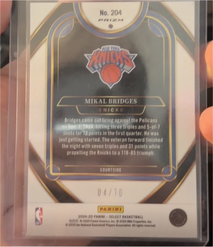 2024-25 Panini Select #204 Mikal Bridges — front