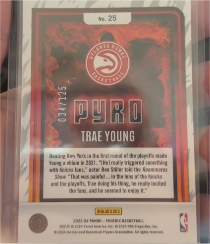 2023-24 Panini Phoenix Pyro #25 Trae Young — front
