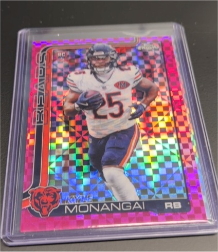 2025 Topps Chrome #382 Kyle Monangai Hot Pink X-Fractor Rookie — front