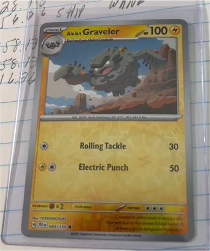 2025 Pokémon Journey Together #045 Alolan Graveler — front