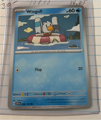 2025 Pokemon SV09: Journey Together #038 Wingull — front