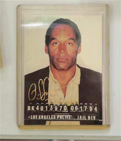 1994 O.J. Simpson Mugshot Trading Card — front