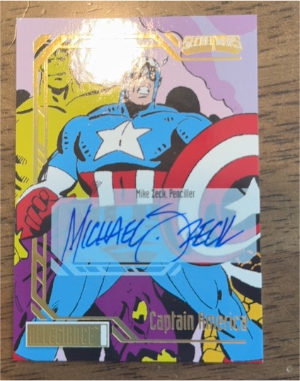 1993 Marvel Retro #1 Captain America Michael Zeck Auto — front