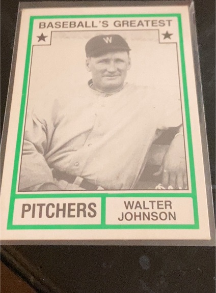1982 TCMA Baseball's Greatest Pitchers #17 Walter Johnson — front