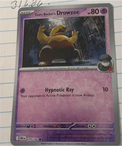 2025 Pokémon SV10: Destined Rivals #079 Team Rocket's Drowzee — front