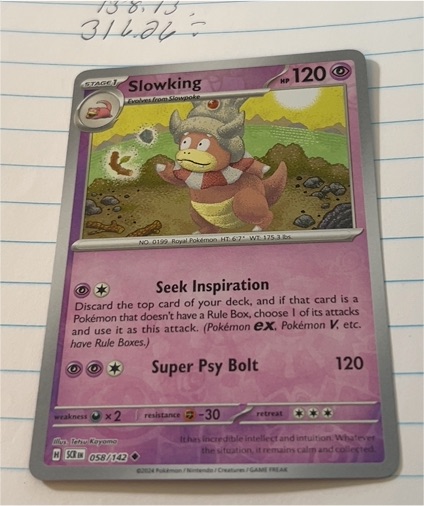 2022 Pokémon Scarlet & Violet Stellar Crown #058 Slowking — front