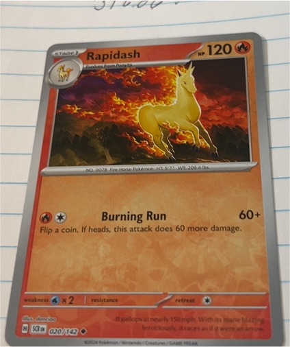 2024 Pokémon SV07: Stellar Crown #020 Rapidash — front