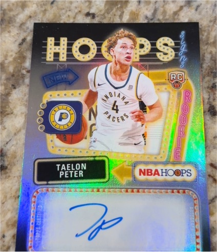 2025-26 Topps NBA Hoops Rookies First Signs Auto Taelon Peter — front