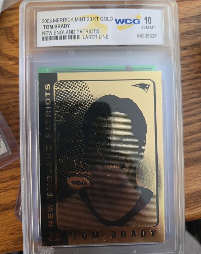 2003 Merrick Mint 23KT Gold Laser Line #12 Tom Brady — front